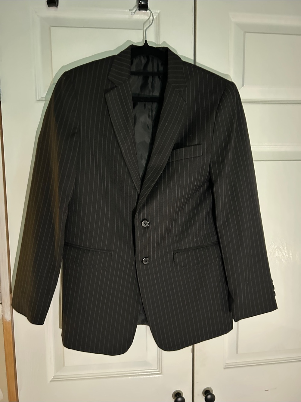 Women’s Black Pinstripe Two-Button Blazer